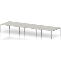 Impulse Bench B2B 6 Person 1800 Silver Frame Office Bench Desk Dove Grey