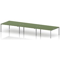 Impulse Bench B2B 6 Person 1800 Silver Frame Office Bench Desk Moss Green