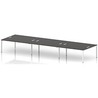 Impulse Bench B2B 6 Person 1800 White Frame Office Bench Desk Carbon Grey