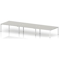 Impulse Bench B2B 6 Person 1800 White Frame Office Bench Desk Dove Grey