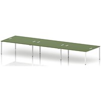 Impulse Bench B2B 6 Person 1800 White Frame Office Bench Desk Moss Green