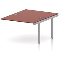 Impulse Bench B2B Ext Kit 1200 Silver Frame Office Bench Desk Brick Red