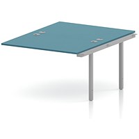 Impulse Bench B2B Ext Kit 1200 Silver Frame Office Bench Desk Dark Teal
