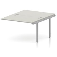 Impulse Bench B2B Ext Kit 1200 Silver Frame Office Bench Desk Dove Grey