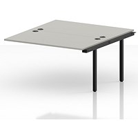 Impulse Bench B2B Ext Kit 1400 Black Frame Office Bench Desk Dove Grey
