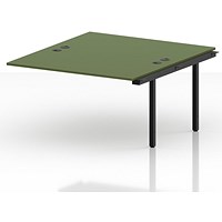 Impulse Bench B2B Ext Kit 1400 Black Frame Office Bench Desk Moss Green