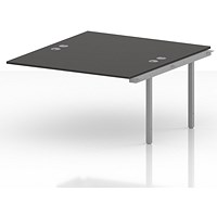Impulse Bench B2B Ext Kit 1400 Silver Frame Office Bench Desk Carbon Grey