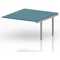 Impulse Bench B2B Ext Kit 1400 Silver Frame Office Bench Desk Dark Teal