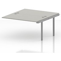 Impulse Bench B2B Ext Kit 1400 Silver Frame Office Bench Desk Dove Grey