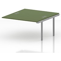 Impulse Bench B2B Ext Kit 1400 Silver Frame Office Bench Desk Moss Green