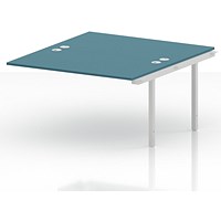 Impulse Bench B2B Ext Kit 1400 White Frame Office Bench Desk Dark Teal