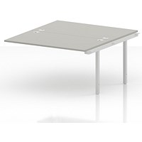 Impulse Bench B2B Ext Kit 1400 White Frame Office Bench Desk Dove Grey