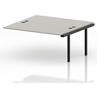 Impulse Bench B2B Ext Kit 1600 Black Frame Office Bench Desk Dove Grey