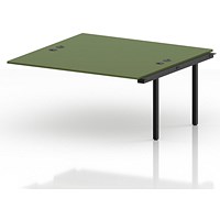 Impulse Bench B2B Ext Kit 1600 Black Frame Office Bench Desk Moss Green