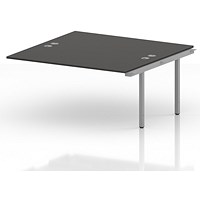 Impulse Bench B2B Ext Kit 1600 Silver Frame Office Bench Desk Carbon Grey