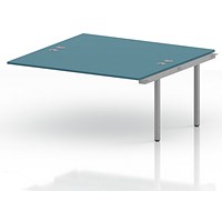 Impulse Bench B2B Ext Kit 1600 Silver Frame Office Bench Desk Dark Teal