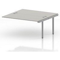 Impulse Bench B2B Ext Kit 1600 Silver Frame Office Bench Desk Dove Grey