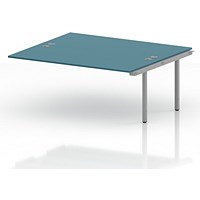 Impulse Bench B2B Ext Kit 1800 Silver Frame Office Bench Desk Dark Teal