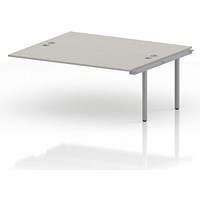 Impulse Bench B2B Ext Kit 1800 Silver Frame Office Bench Desk Dove Grey