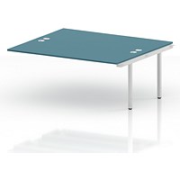 Impulse Bench B2B Ext Kit 1800 White Frame Office Bench Desk Dark Teal