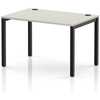 Impulse Bench Single Row 1200 Black Frame Office Bench Desk Dove Grey