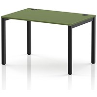 Impulse Bench Single Row 1200 Black Frame Office Bench Desk Moss Green