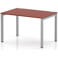 Impulse Bench Single Row 1200 Silver Frame Office Bench Desk Brick Red