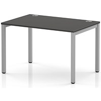 Impulse Bench Single Row 1200 Silver Frame Office Bench Desk Carbon Grey