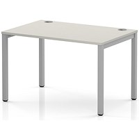 Impulse Bench Single Row 1200 Silver Frame Office Bench Desk Dove Grey