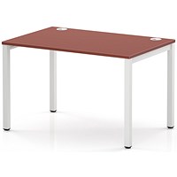 Impulse Bench Single Row 1200 White Frame Office Bench Desk Brick Red
