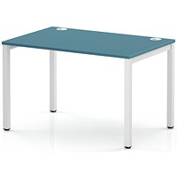 Impulse Bench Single Row 1200 White Frame Office Bench Desk Dark Teal