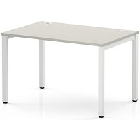 Impulse Bench Single Row 1200 White Frame Office Bench Desk Dove Grey