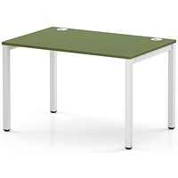 Impulse Bench Single Row 1200 White Frame Office Bench Desk Moss Green