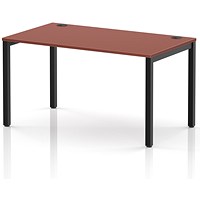 Impulse Bench Single Row 1400 Black Frame Office Bench Desk Brick Red