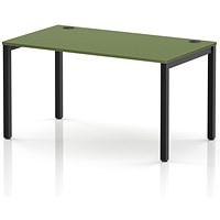 Impulse Bench Single Row 1400 Black Frame Office Bench Desk Moss Green