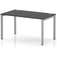 Impulse Bench Single Row 1400 Silver Frame Office Bench Desk Carbon Grey