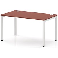 Impulse Bench Single Row 1400 White Frame Office Bench Desk Brick Red