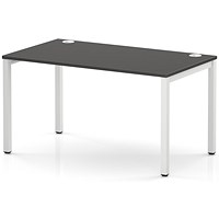 Impulse Bench Single Row 1400 White Frame Office Bench Desk Carbon Grey