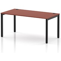 Impulse Bench Single Row 1600 Black Frame Office Bench Desk Brick Red
