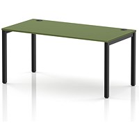Impulse Bench Single Row 1600 Black Frame Office Bench Desk Moss Green