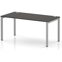 Impulse Bench Single Row 1600 Silver Frame Office Bench Desk Carbon Grey