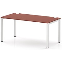 Impulse Bench Single Row 1600 White Frame Office Bench Desk Brick Red