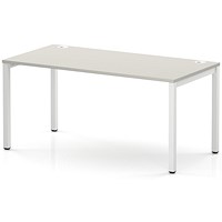 Impulse Bench Single Row 1600 White Frame Office Bench Desk Dove Grey