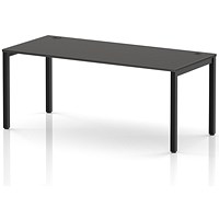 Impulse Bench Single Row 1800 Black Frame Office Bench Desk Carbon Grey