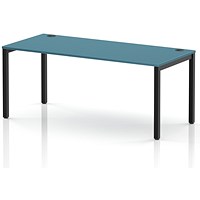 Impulse Bench Single Row 1800 Black Frame Office Bench Desk Dark Teal