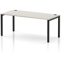 Impulse Bench Single Row 1800 Black Frame Office Bench Desk Dove Grey