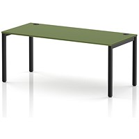 Impulse Bench Single Row 1800 Black Frame Office Bench Desk Moss Green