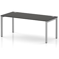 Impulse Bench Single Row 1800 Silver Frame Office Bench Desk Carbon Grey