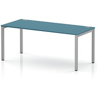 Impulse Bench Single Row 1800 Silver Frame Office Bench Desk Dark Teal