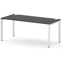 Impulse Bench Single Row 1800 White Frame Office Bench Desk Carbon Grey